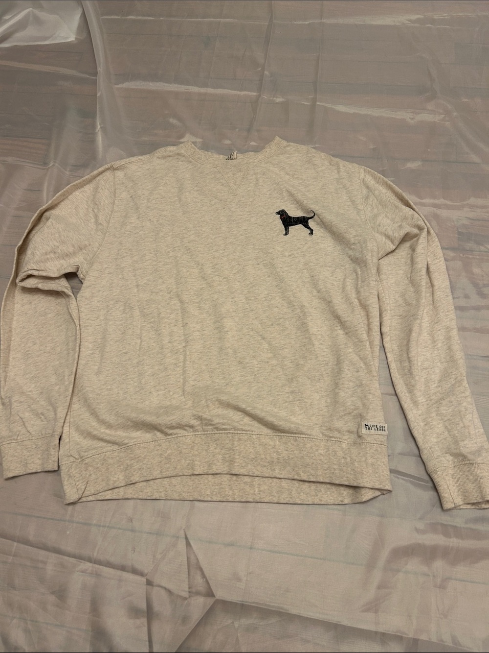 Vintage The Black Dog Men’s Heather Cream Crewneck Sweater with Black Dog Patch